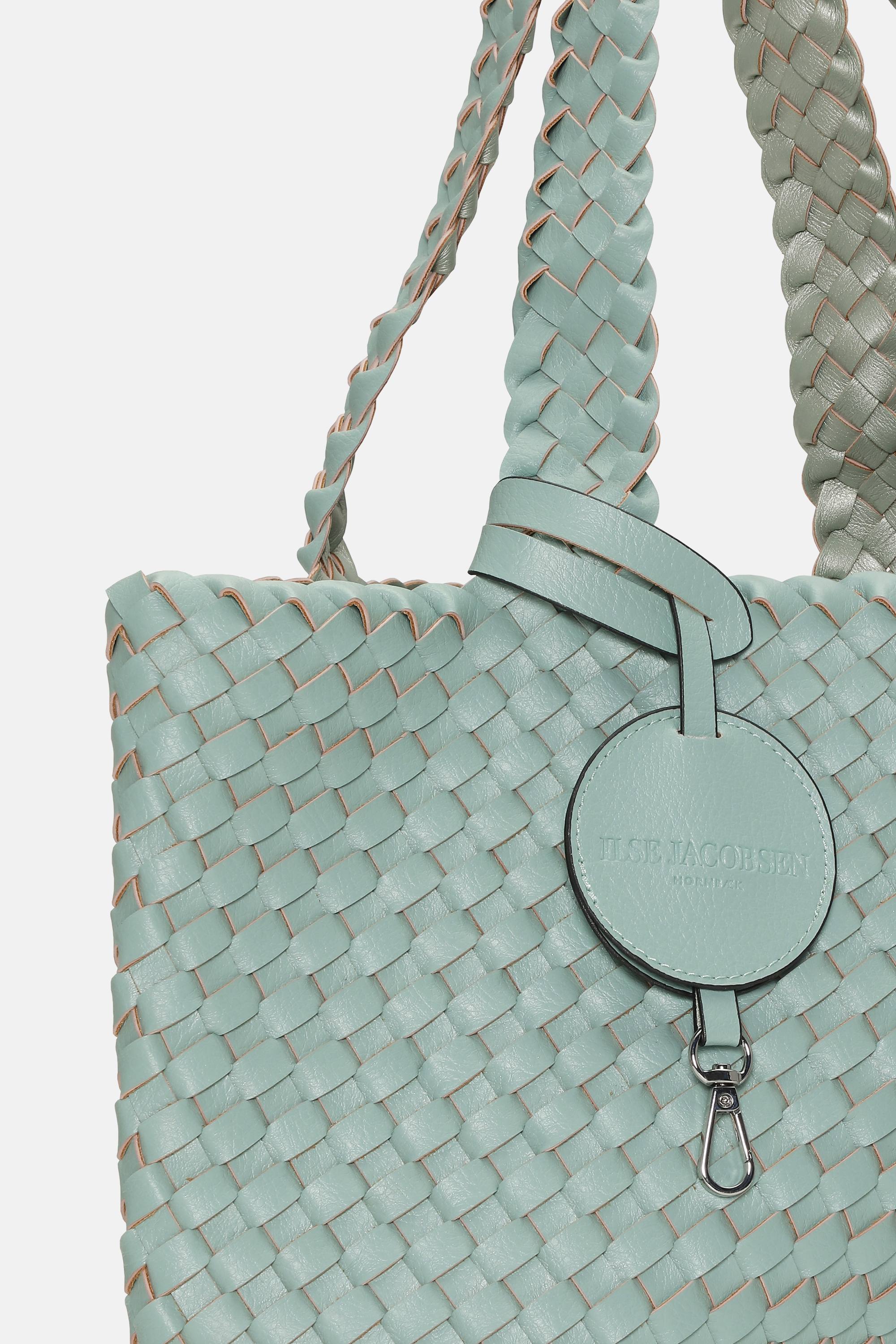 Tote Bag Geflochten - Beach Glass Metallic Mint